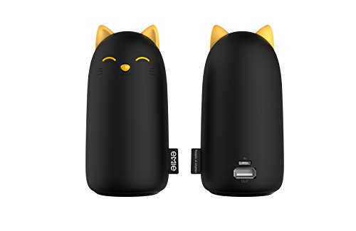 EMIE Cute Kitten Entwurf 10000mAh hohe Kapazität Externer Akku Portable Akku Ladegerät 5V 2.1A Schnell WiederaufladbarUSB Ladegerät Pack für iPhone 6/5/4, iPad, iPod, Samsung, Smartphones, Tablet-PCs (Schwarz) - 2