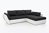 Dekor - Korpus: 440/07 Kunstleder Weiss, große und kleine Kissen / Sitz: 466-09 Feinstruktur Dunkelgrau
