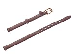uYOUNG 6 mm Damen braun echtes Leder rose Golden Verschluss dünn Armbanduhr Band