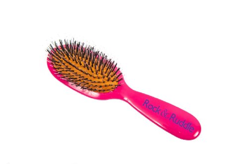 Rock & Ruddle Natural Boar Bristle Hairbrush Pink Small