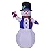Produktbild LIGHTOP Weihnachtsdekoration LED Schneemann weihnachtsmann aufblasbar beleuchtet 180cm Weihnachtsfigur Nikolaus Wasserdicht groß Aufblasbarer Schneemann Blauer Weste Schneemann Fröhliche Weihnachten!