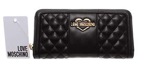 Preisvergleich Produktbild Love Moschino Large Zip Around Black Gold Reißverschluss-Mappe JC5573PP06KA000A
