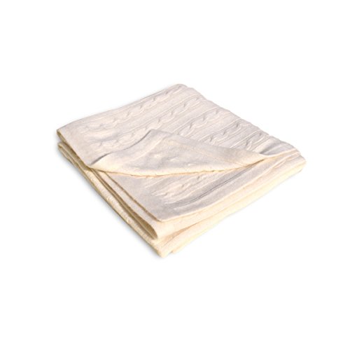100% Pure Cashmere Baby Blanket in Heritage Cableknit