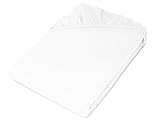 klassisches Jersey Spannbetttuch – erhältlich in 22 modernen Farben und 6 verschiedenen Größen – 100% Baumwolle, 70 x 140 cm, weiß - 7
