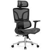 Atom Ofis Lilium Mesh Y&ouml;netici &Ccedil;alışma Koltuğu, Ayarlanabilir Bel Desteği, 3D Kol&ccedil;ak, File Sırt ve Oturak, Metal Ayak, Siyah,