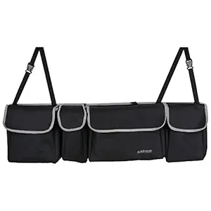 AllExtreme IT-09 Trunk Organizer Backseat Large Anti-slip Storage Hanging Utility Tool Space Saver Bag for Cars, SUVs & Trucks (Black)