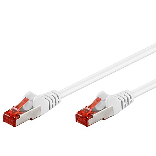 Wentronic 95491 Cat6 Netzwerkkabel S/FTP (2x RJ45 Stecker, PIMF doppelt geschirmt) weiß