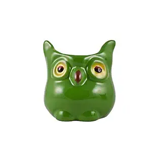 Lasaki Owl Ceramic Pots for Indoor Plants Planters Flower pots Gamla Table Top Outdoor Succulent Cactus Plant Pot Container Planter (Color:Parrot Hand Painted)