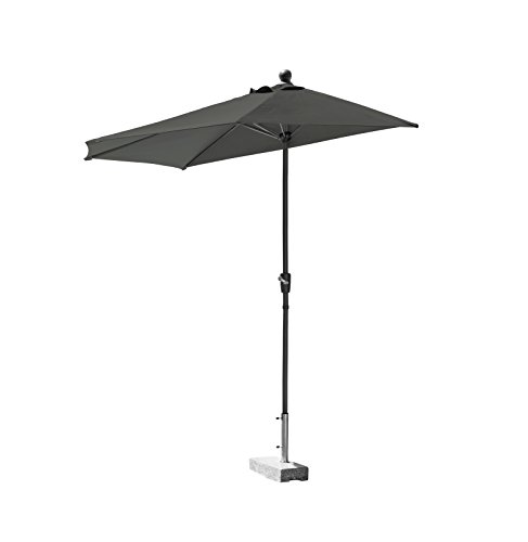 greemotion Balkonschirm Mykonos, halb-rund, Aluminium / Polyester, Durchmesser 270 cm, anthrazit, 270 x 270 x 280 cm, 124159