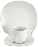 Qualitätsporzellan Creatable 18790, Serie Square Betterwhite, 18 TLG Kaffeeservice, Porzellan, weiß, 29 x 24 x 26 cm, Einheiten
