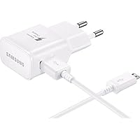 Samsung TA20 - Cargador Galaxy S6, Carga Rápida AFC 2A, con Cable Micro USB, 1.5 M, Blanco [Embalaje Non-Retail]