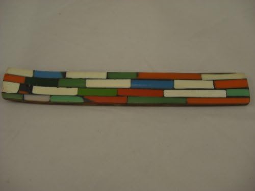 Goethnic Handmade Incense Stick Holder And Ash Catcher Showpiece Decoration In Bone Inlay Multicoloured Tiles