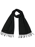Größe: 170 Cm x 25 Cm LOVARZI Schwarz Kaschmir Schal für Männer und Frauen - Cashmere Damen und Herren-Schals für Winter