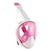 Produktbild APKL Full Dry Snorkel Mask, 180 ° Panorama-Anti-Fog-Maske Faltbare Schnorchel- und Schwimmmaske,Pink,S/M