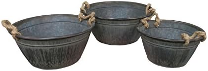 Set of 3 Large Metal Bowls