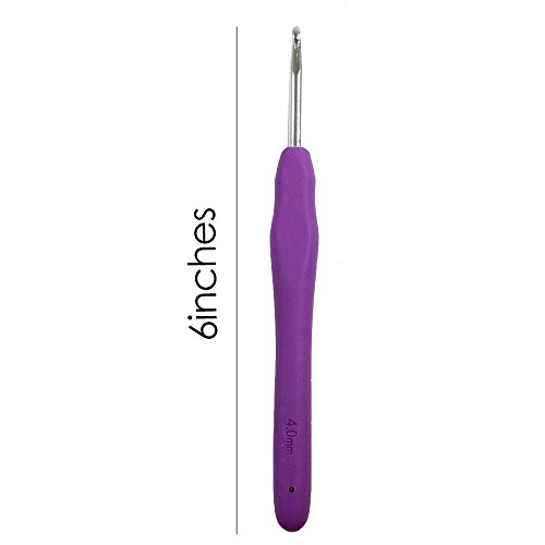 Aodoor Stück Häkelnadeln mit 10 Stück Locking Maschenmarkierer, 9 Farbe Stricknadeln in verschiedenen Größen Aluminiumnadeln für Komfort und schmerzfreies Häkeln - 7