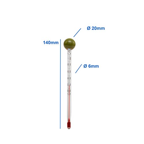 Lantelme 6163 Tee Tassen Thermometer Glas mit Holzkugel grün . Teetassenthermometer Temperaturbereich bis 110 °C - 3