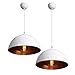 Produktbild CCLIFE 2x Industrial Pendellampe Pendelleuchte Hängelampe Deckenlampe Hängeleuchte Vintage Retro für Küchen Esszimmer Schwarz/Weiß 30cm E27 Leuchtmittel, Farbe:Weiss