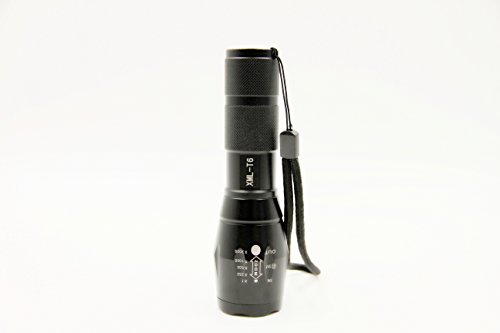 Lawevan® LED CREE XM-L T6 1600 Lumen Taschenlampe 5 Modi Einstellbare Zoomable Taschenlampen+18650 Akku+AC Ladegerät - 4