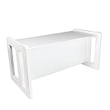3 in 1 Multifunktionales Kindermöbel Set Bestehend Aus einem Multifunktionalen Kindertisch und eine Multifunktionale Kindersitzbank oder ein Multifunktionales Nest von zwei Couch- Beistelltischen für Erwachsene, aus Massivem Buchenholz Weiß Lackiert - 9