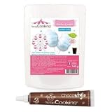ScrapCooking Preparación para Algodón de azúcar azul + Tubo de chocolate para decorar