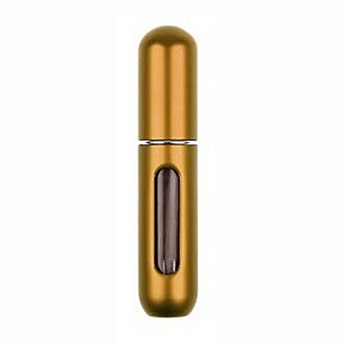 EASY REFILL TRAVEL PERFUME AFTERSHAVE / PERFUME ATOMIZER SPRAY 5ML BOTTLE (GOLD-UPLOAD BACK IMAGE)