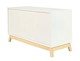 ts-ideen Landhaus Kommode Sideboard zur Aufbewahrung im Kinderzimmer Flur Badezimmer Wohnzimmer Büro aus Pinienholz mit MDF weiß und Natur - 5