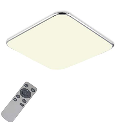 szysd 24 W LED Panel Plata - Lámpara plafón de baño lámpara de techo dormitorio salón DIMM Bar Piso lámpara + Mando a distancia