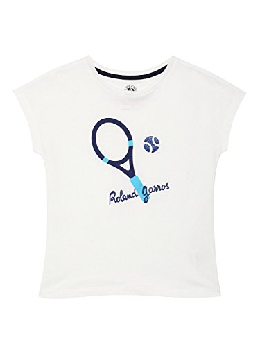Roland-Garros T-shirt Fille imprimé raquettes et balles - Blanc