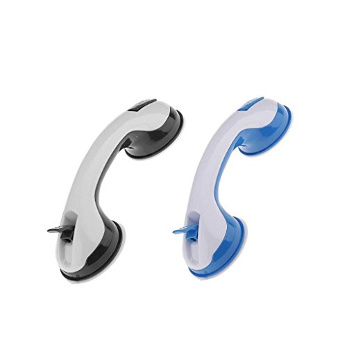 Gazechimp Badezimmer Duschgriff Badewannengriff Haltegriff mit Saugnäpfen 2er/Set (Blau, Schwarz)