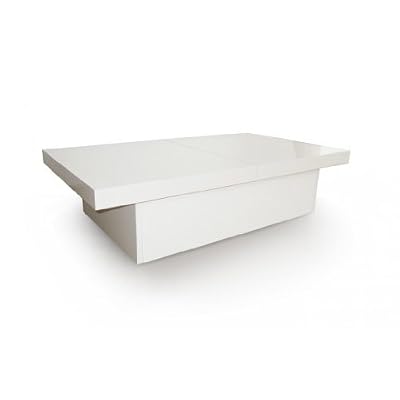 Générique Table basse blanche 2 plateaux coulissants TRIANGE