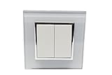 design lichtschalter schweiz  Design Glas Panel Serienschalter Schalter Lichtschalter weiß von Livolo für 2 Lampen