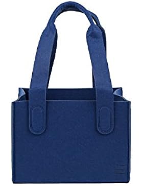 Premium Filztasche Gr. M, Shopper, Kaminholztasche, Einkaufstasche - klassisch modern (navy-blue)