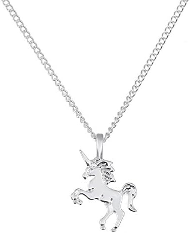 Gumrun Unicorn Necklace Plated Silver Charms Unicorn Pendant Chain Jewelry Making Gifts