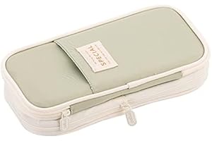 iSuperb Piórnik dla dziewcząt, duży piórnik, estetyczny piórnik, duża pojemność, piórnik z przegródką, organizer na ołówki, przybory szkolne dla uczniów (zielony), Jasnozielony, Nowoczesny