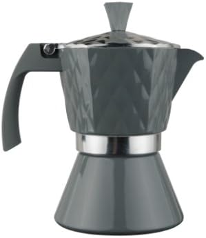Stainless Steel Espresso Maker for 6 Cups in Anthracite for all Cookers including Induction
