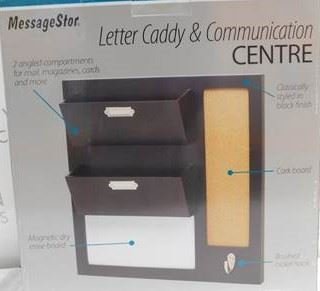 Messagestor Letter Caddy and Communication Centre Organiser Mail Magnetic Dry Erase Corkboard Keyhook