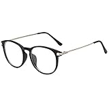 brillengestell silber ❤ Rahmenbreite: 13.5 cm DaoRier Unisex Vintage Runde Brille PC Gestell Clear Lens Gläser Brille Dekobrillen