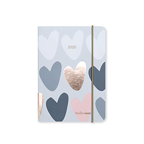 Matilda MOO - Agenda 2020 con copertina flessibile, un giorno per pagina, formato A6 (lingua italiana non garantita) A6 Grey