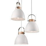 moderne lampen wohnzimmer Die zeitlose dreiflammige Pendelleuchte mit Metallschirmen und einem dekorativen Holzring ist haltbar und langlebig. Diese moderne Hängelampe beleuchtet stilvoll ihr Zuhause.