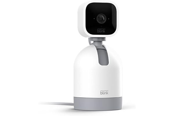 Blink Mini Pan-Tilt Caméra | Caméra de surveillance connectée d'intérieur rotative sur secteur | Audio bidirectionnel, vidéo HD, détection de mouvements, Alexa intégré | Blanc