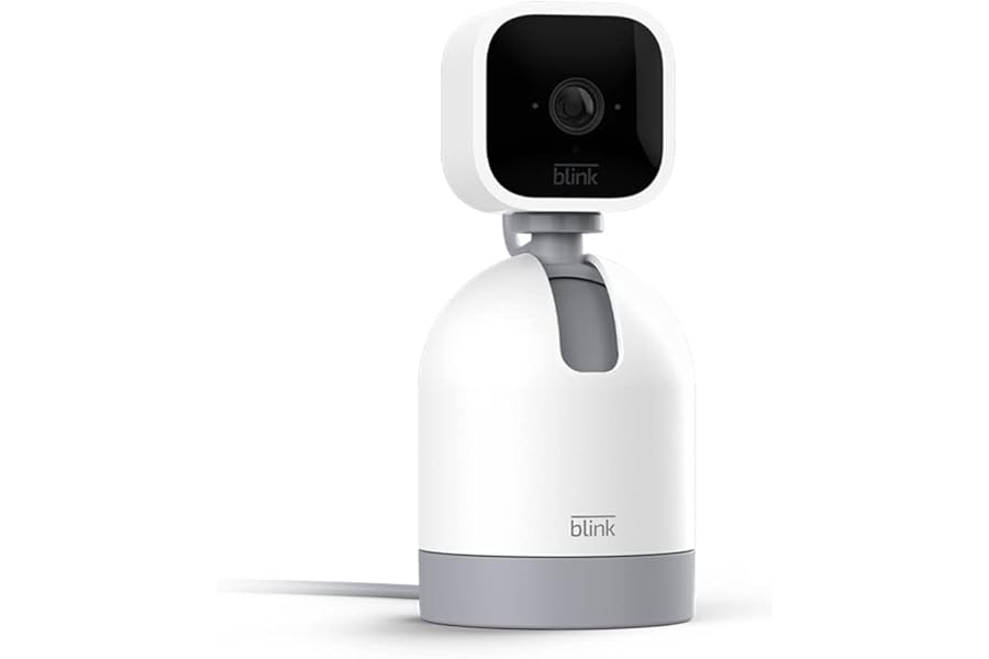 Blink Mini Pan-Tilt Camera | Rotating indoor plug-in pet security camera, two-way audio, HD video, motion detection, Alexa enabled (White)