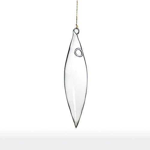 Flower Vase (Olive Slim Set of 1) Clear Glass Air Plant Hanging Pot for Home Garden Office Restaurant Wedding Decoration Artificial Handmade Gift - Unihom