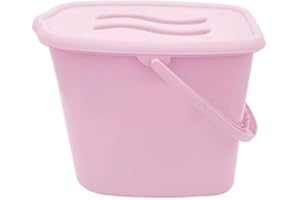 BUYONLINEFORBABY Baby Nappy Changing Dispose Diapers Laundry Waste Bin Storage Container with Lid Bathtub Water Bucket 12L (Pink)