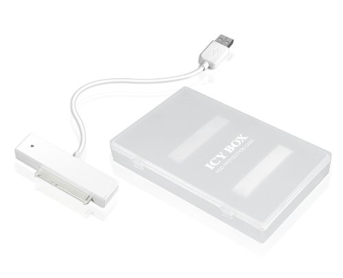 Icy Box IB-AC603 USB 2.0 zu SATA Adapter inkl. Schutzbox für 2,5" (6,35 cm) HDD/SSD weiß