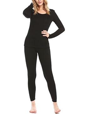 ADOME Damen Baumwolle Thermounterwäsche Set Extrem Warm Skiunterwäsche damen set Langarm Thermo Unterwäsche set...