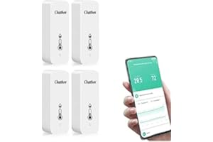 Chatthen WiFi Thermometer Hygrometer Innen, Tuya Raumthermometer wlan Temperatursensor, Mini Thermo Hygrometer mit Smart App und Datenaufzeichnung （4 Pack）
