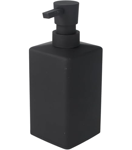 GMISUN Set Da 2 Dispenser Per Sapone In Vetro Nero Opaco 350 Ml – Con Pompa In ABS Ed Etichette Impermeabili – Per Cucina E Bagno