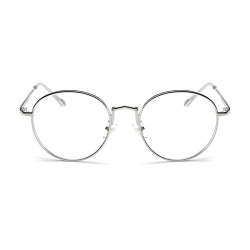 Preisvergleich Produktbild [Lebenslange Garantie] Silber runden Brillen mit Blaulichtfilter - Hoher Schutz - Gaming Brillen für PC, Handy und Fernseher – Anti-Müdigkeit, Anti-Blaulicht, UV-Schutz