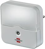 Brennenstuhl LED-Orientierungslicht eckig / Nachtlicht mit Dämmungssensor für die Steckdose (extrem energiesparend, mit 2 LEDs) Farbe: weiß